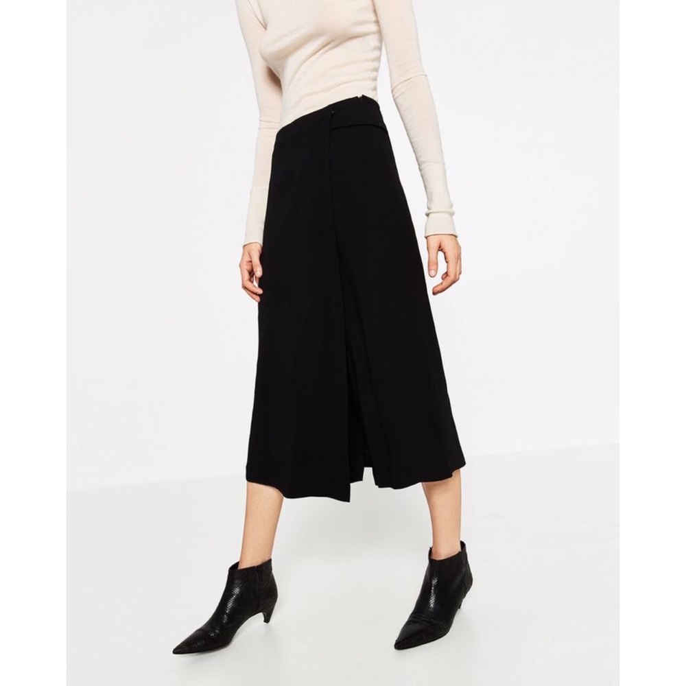 Zara Faux Wrap Flowy Culottes